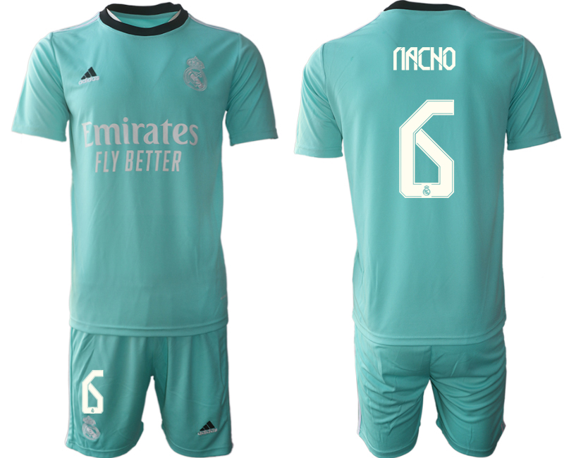 Men 2021-2022 Club Real Madrid second away Light blue #6 Soccer Jersey->real madrid jersey->Soccer Club Jersey